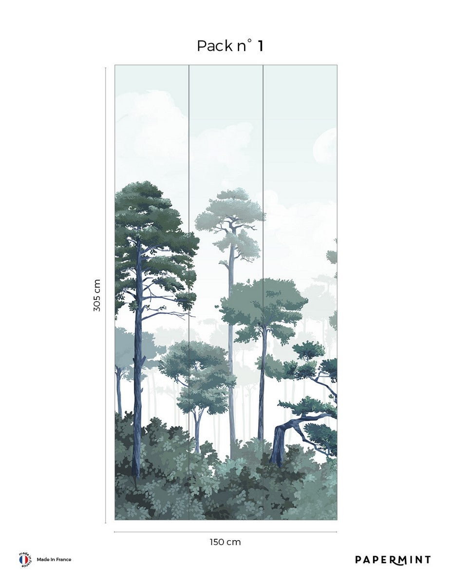 Mural Pinewood - Pine Blue