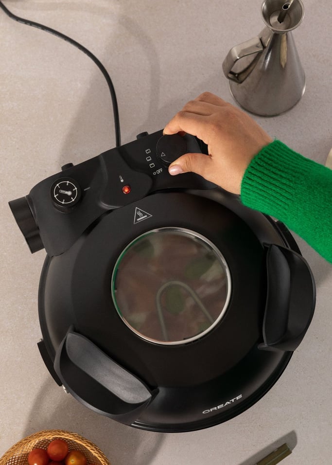Pizza Maker - Horno Para Pizza Eléctrico Con Piedra Refractaria - Negro