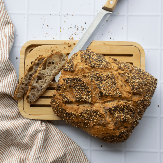 Tabla Para Pan De Bambú - Ribete Crema - Beige