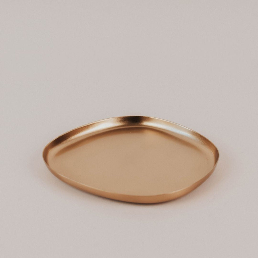 Gold Metal Decorative Tray - Organic Shape