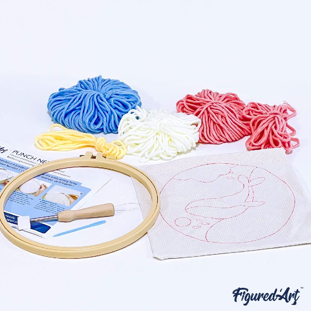 Punch Needle Little Fox And Blue Sky