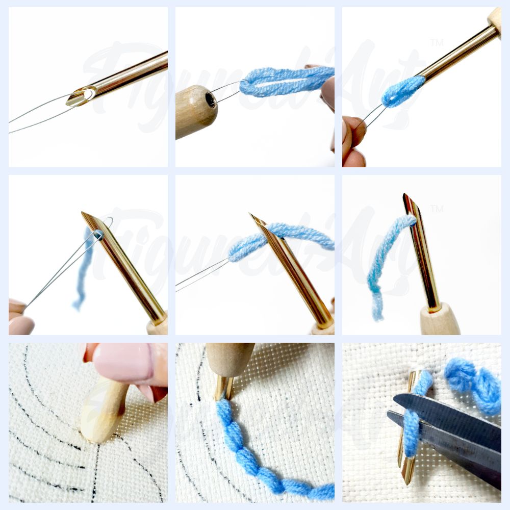 Punch Needle Explosion De Fleurs Blanches