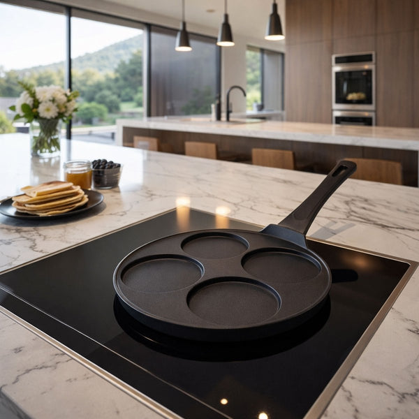 Patelnia do naleśników i pancakes na 4 otwory - aluminium - 26 cm