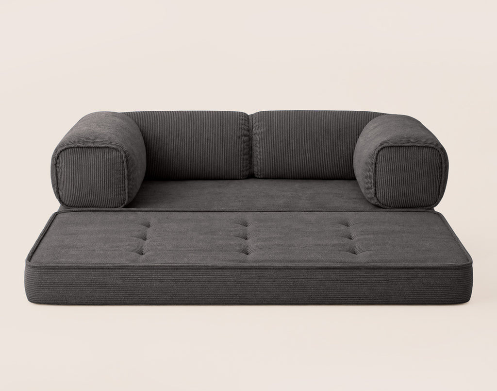 Poppy - 3-Seater Sofa Bed - Corduroy - Dark Grey