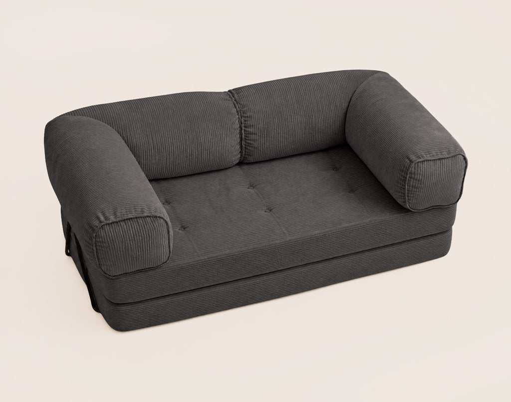 Poppy - 3-Seater Sofa Bed - Corduroy - Dark Grey