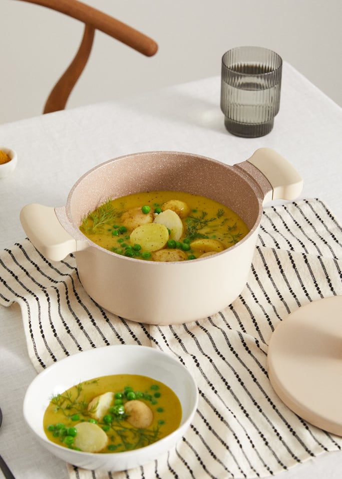 Pot Studio - Casseruola in alluminio pressofuso con rivestimento ceramico - 24 cm - Sabbia
