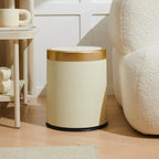Set of 3 Push Plastic Bins 8L GLINT White and Gold