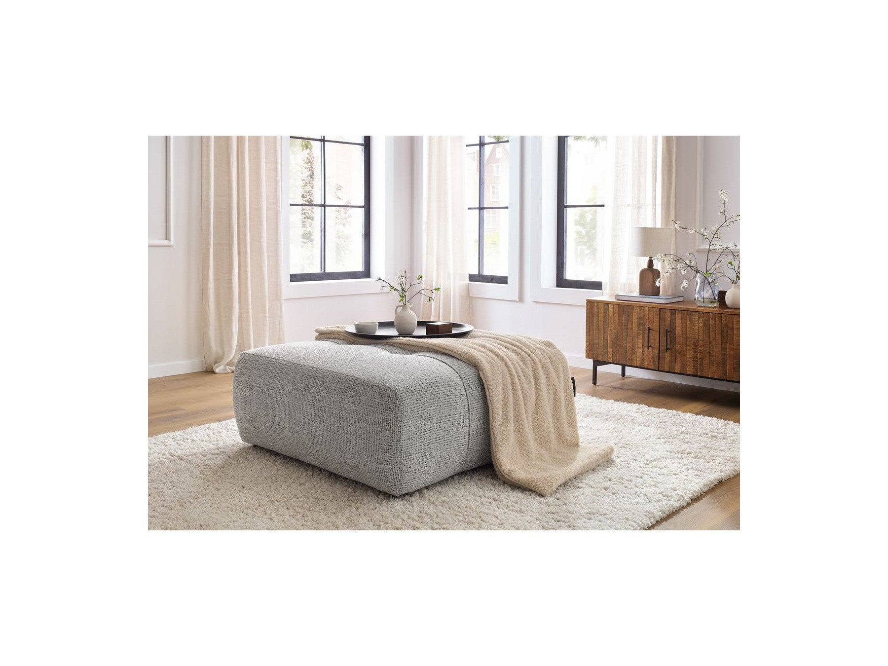 Pouffe - Arsene - Mottled Fabric