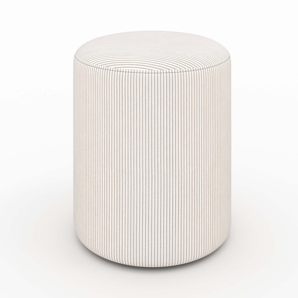 Lily - Pouf Rond En Velours Côtelé Beige