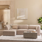 Noor - Pouf Pour Canapé Modulable - Tissu - Beige