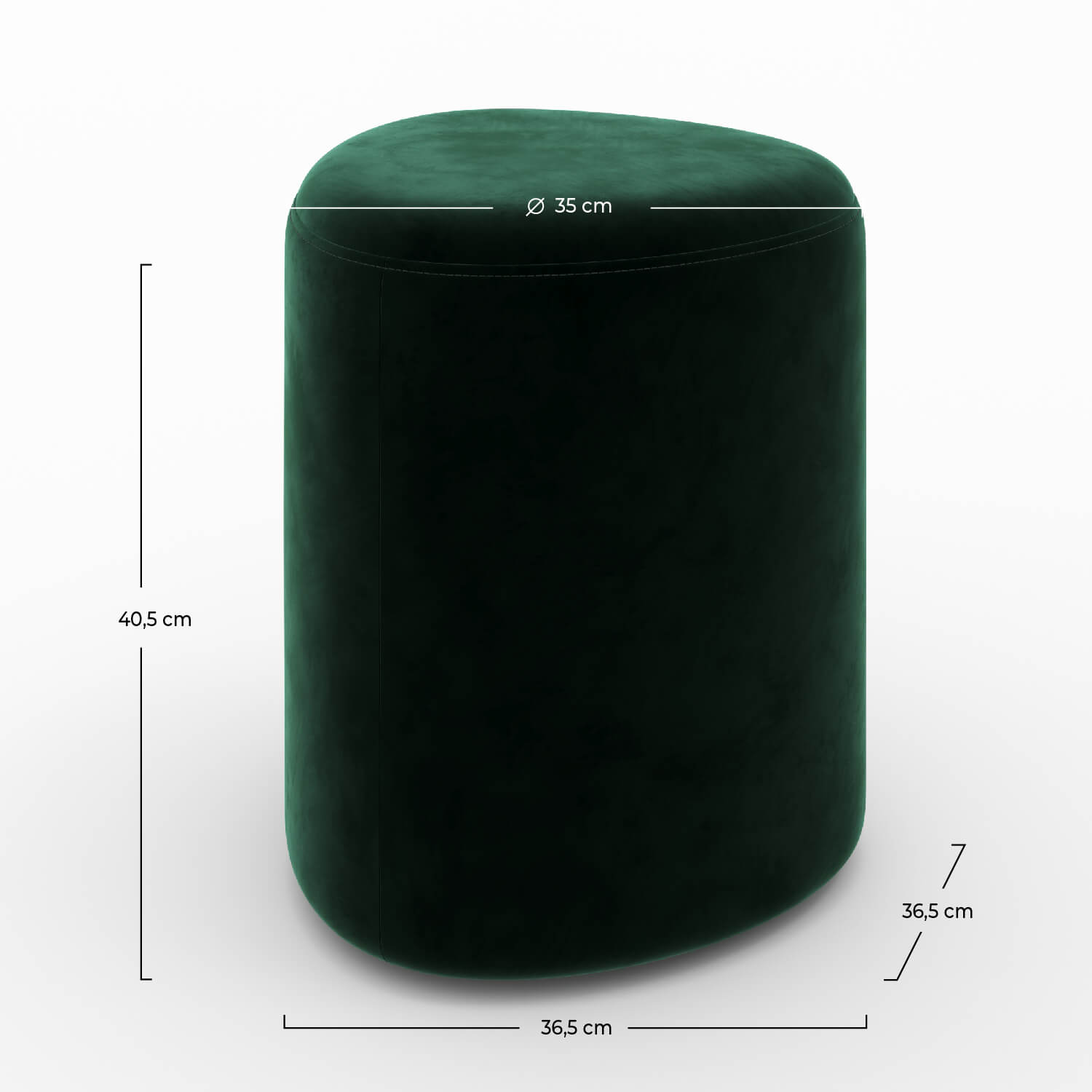 Emmy - Pouf Triangulaire En Velours Vert