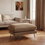 Villabon - Pouf - Tissu Pieds Épingles Noirs - Caramel Chiné