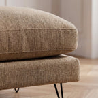 Villabon - Pouf - Tissu Pieds Épingles Noirs - Caramel Chiné