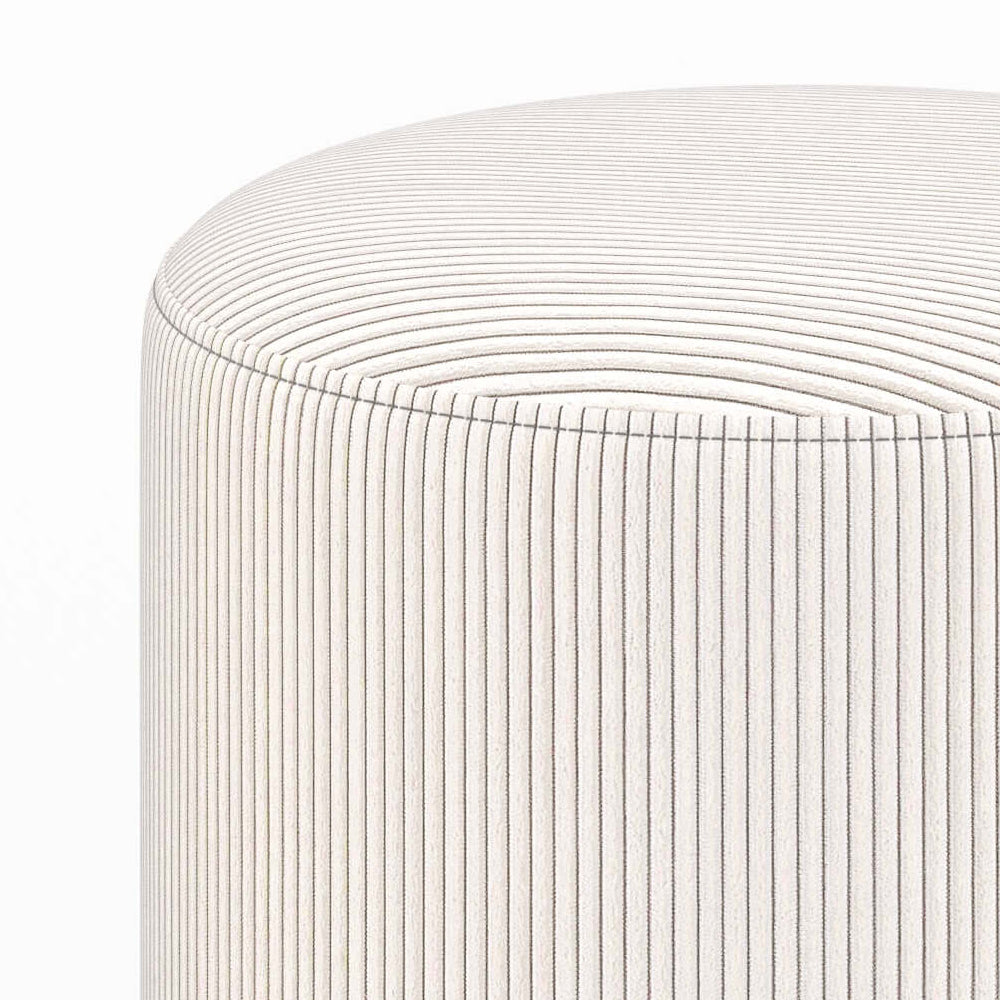 Lily - Pouf Rond En Velours Côtelé Beige