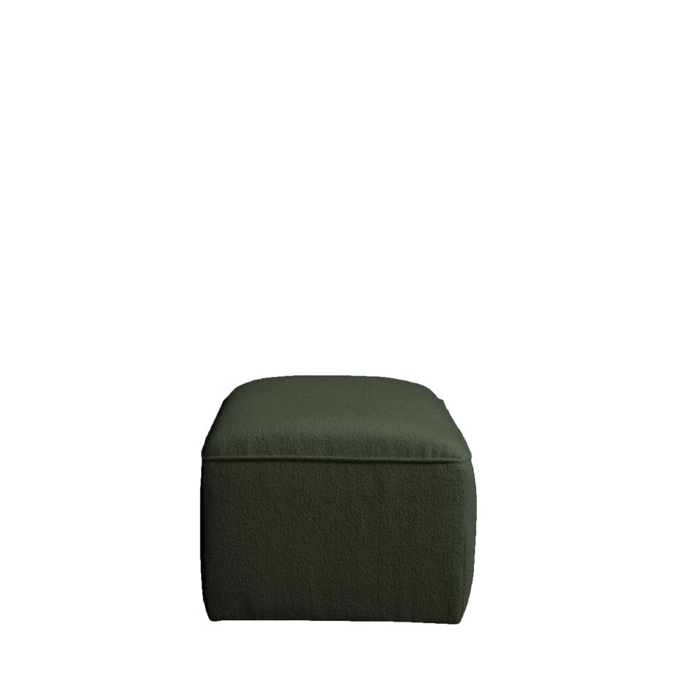 Noor - Pouf Per Divano Modulabile - Tessuto Bouclé - Verde Cachi