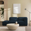 Noor - Pouf Per Divano Modulare - Tessuto Bouclé - Blu Marino