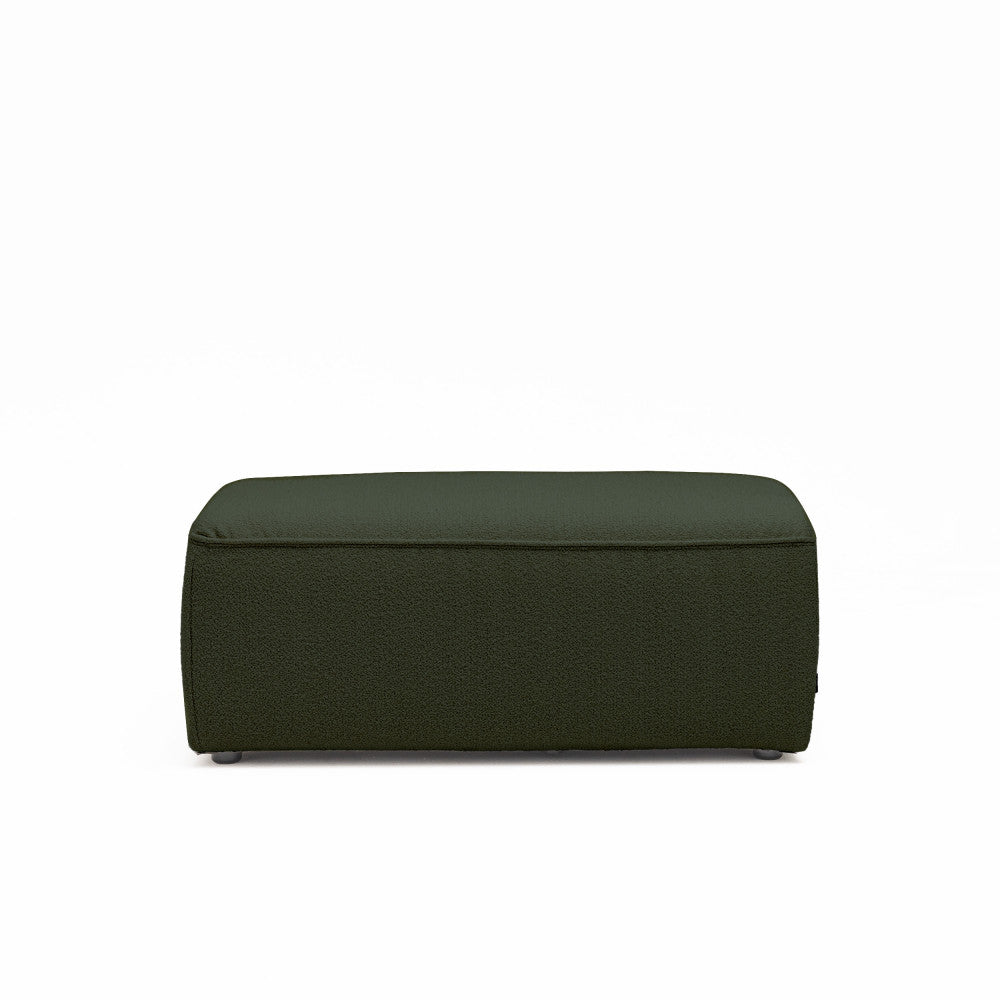 Noor - Pouf Per Divano Modulabile - Tessuto Bouclé - Verde Cachi