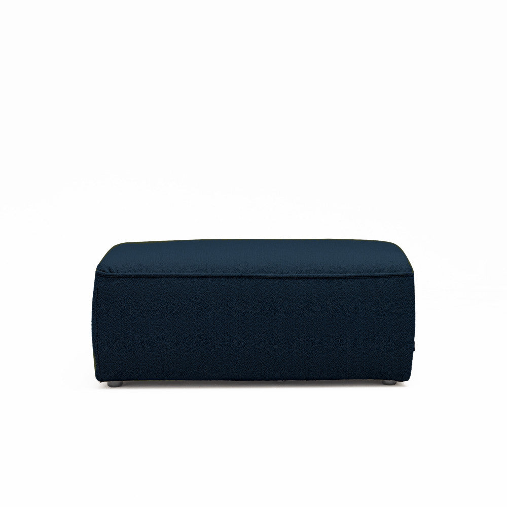 Noor - Pouf Per Divano Modulare - Tessuto Bouclé - Blu Marino
