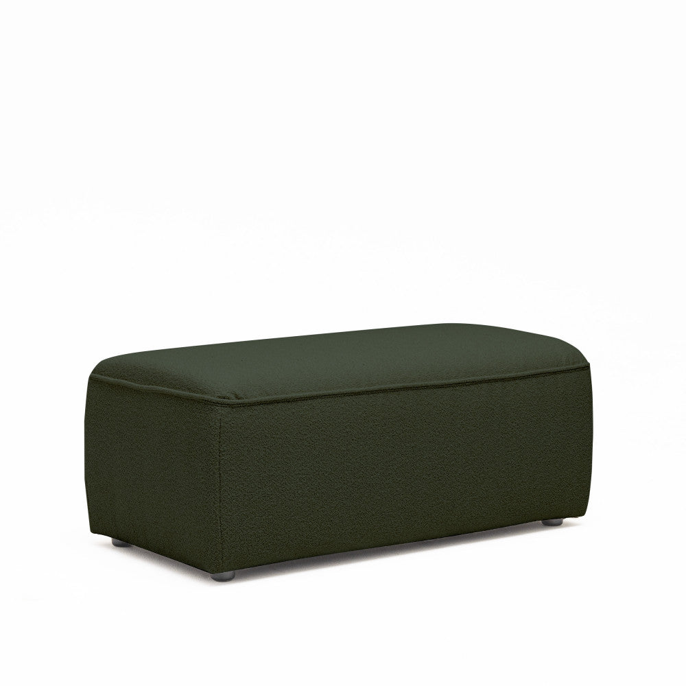 Noor - Pouf Per Divano Modulabile - Tessuto Bouclé - Verde Cachi