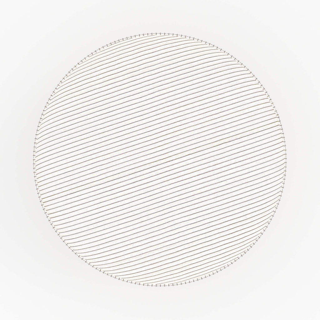 Lily - Pouf Rond En Velours Côtelé Beige