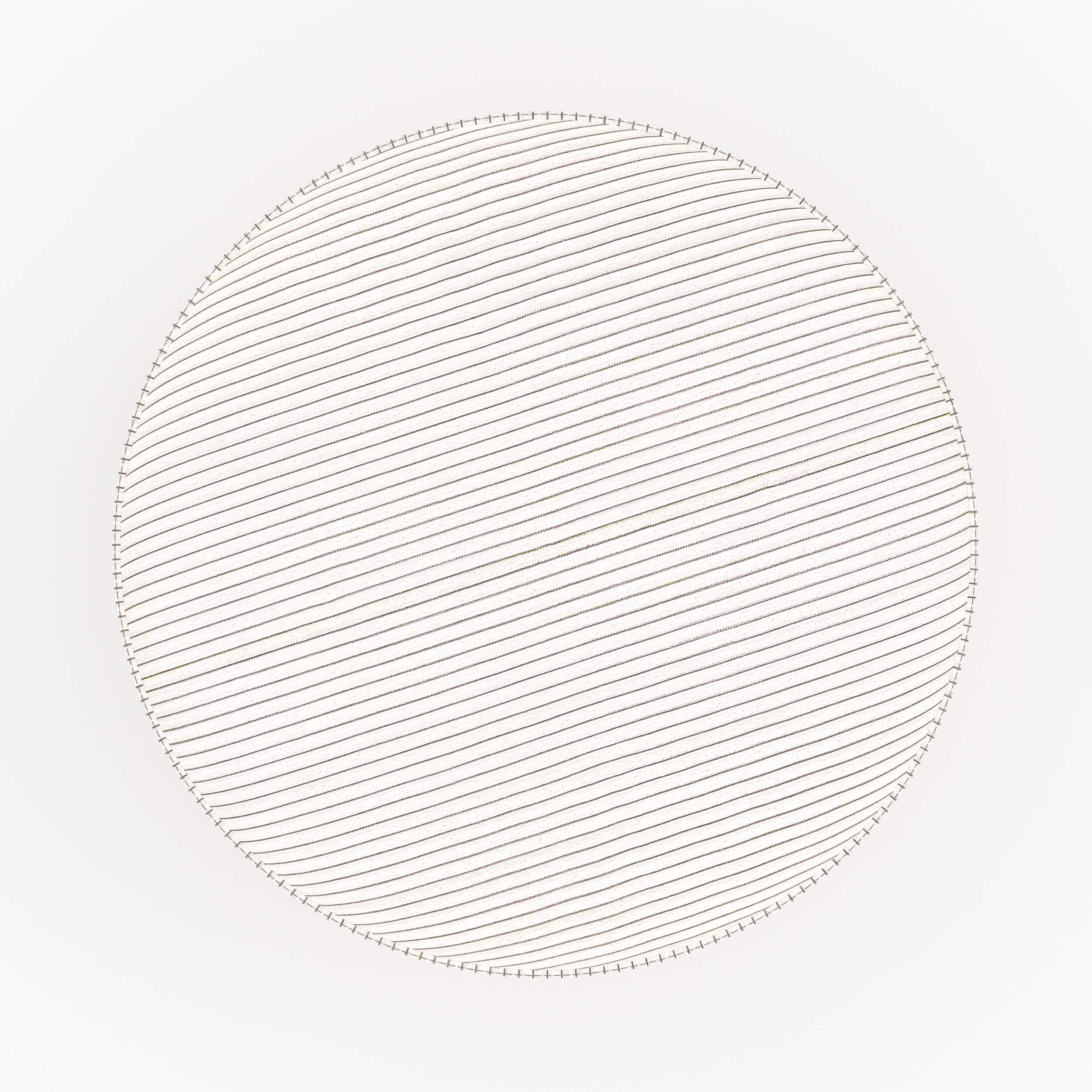 Lily - Pouf Rond En Velours Côtelé Beige