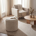 Zoé - Pouf Contenitore Con Stampa Leopardata Convertibile In Tavolino Da Salotto - Beige
