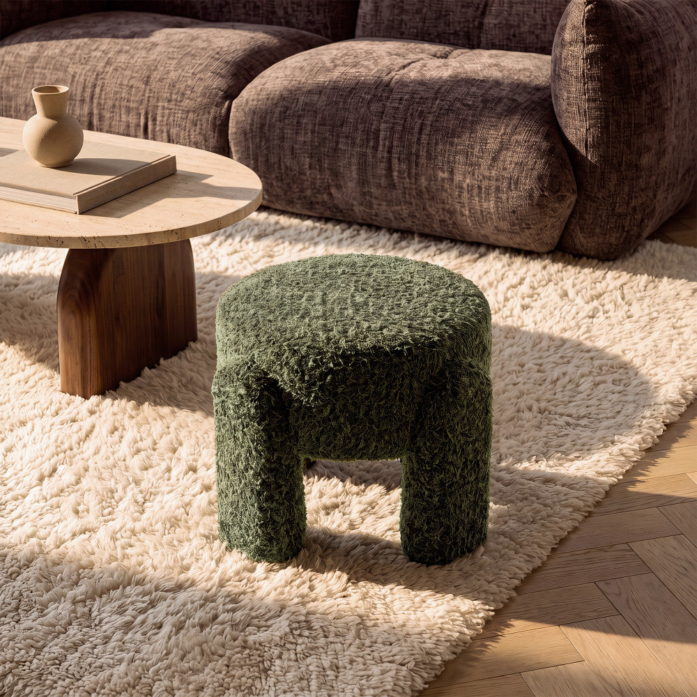Nolan - Pouf - Tissu - Vert Olive
