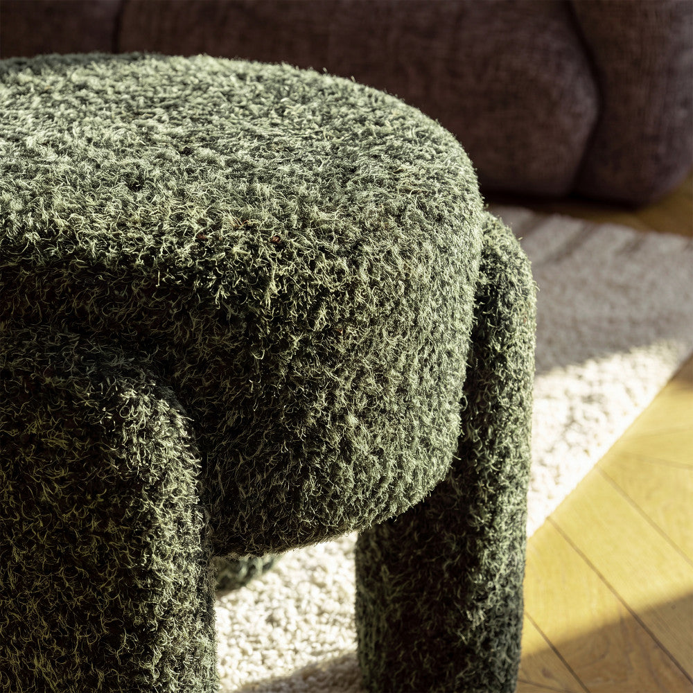 Nolan - Pouf - Tissu - Vert Olive