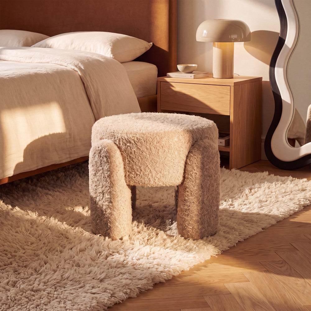 Nolan - Pouf - Tessuto - Beige