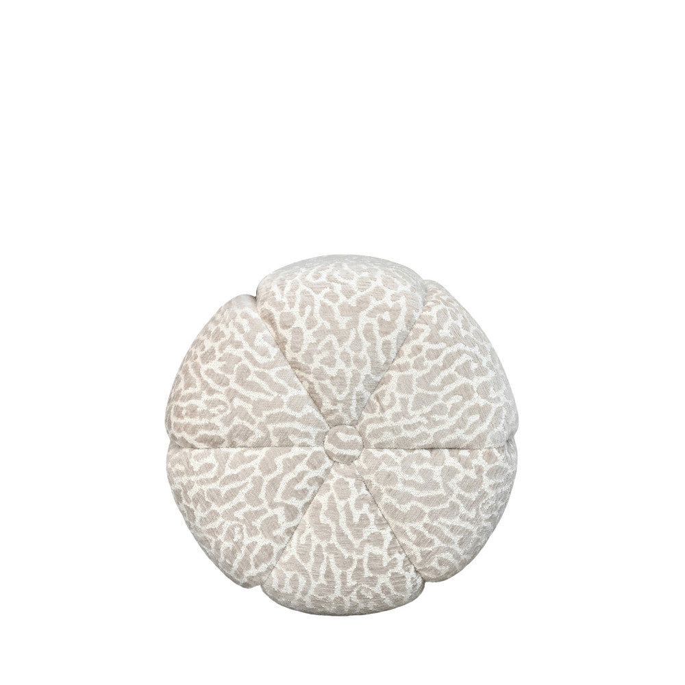 Flower - Pouf - Tissu Imprimé Léopard - Beige