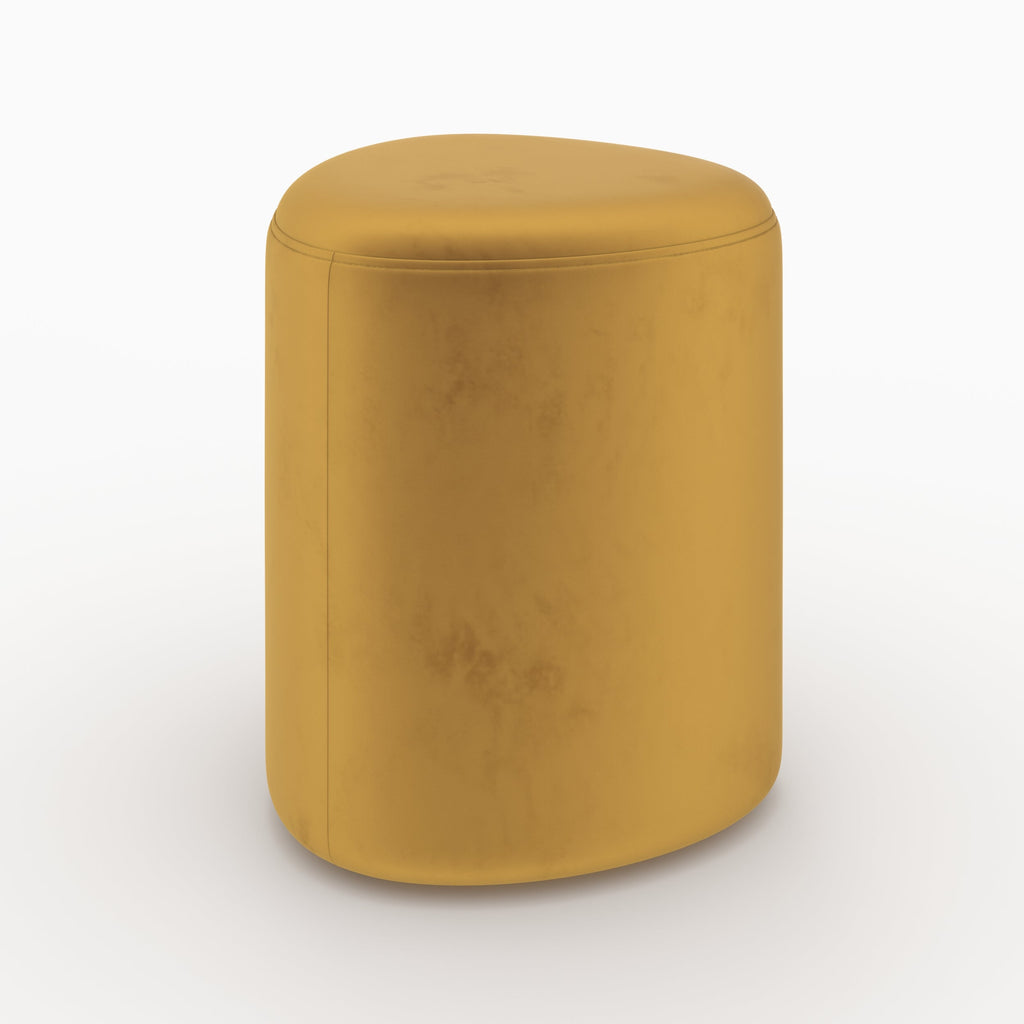 Emmy - Puf triangular de terciopelo amarillo