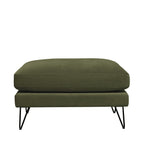 Villabon - Pouf - Velluto Piedini a Spillo Neri - Verde Oliva