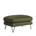 Villabon - Pouf - Velluto Piedini a Spillo Neri - Verde Oliva