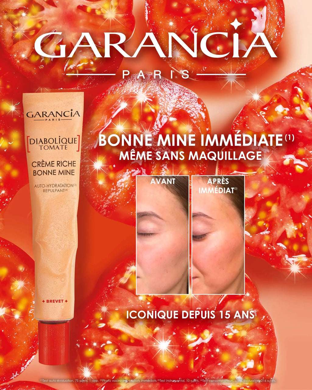 presentación de la crema de día - crema rica en tomate diabolique