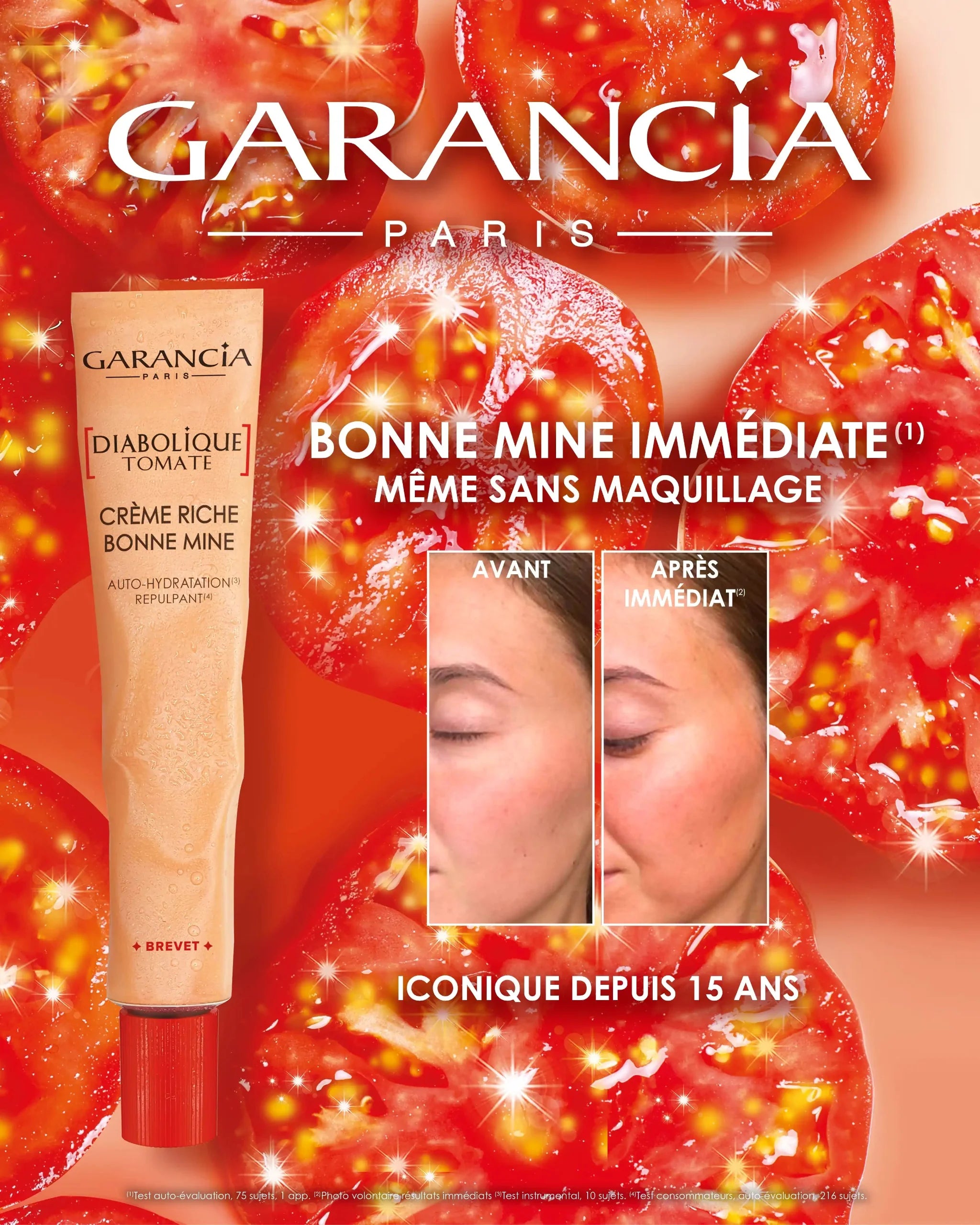 presentación de la crema de día - crema rica en tomate diabolique