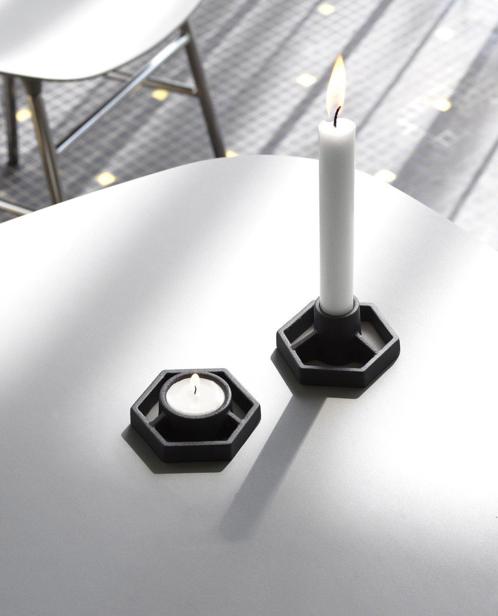 Candelabro Prism 2 Velas - Negro