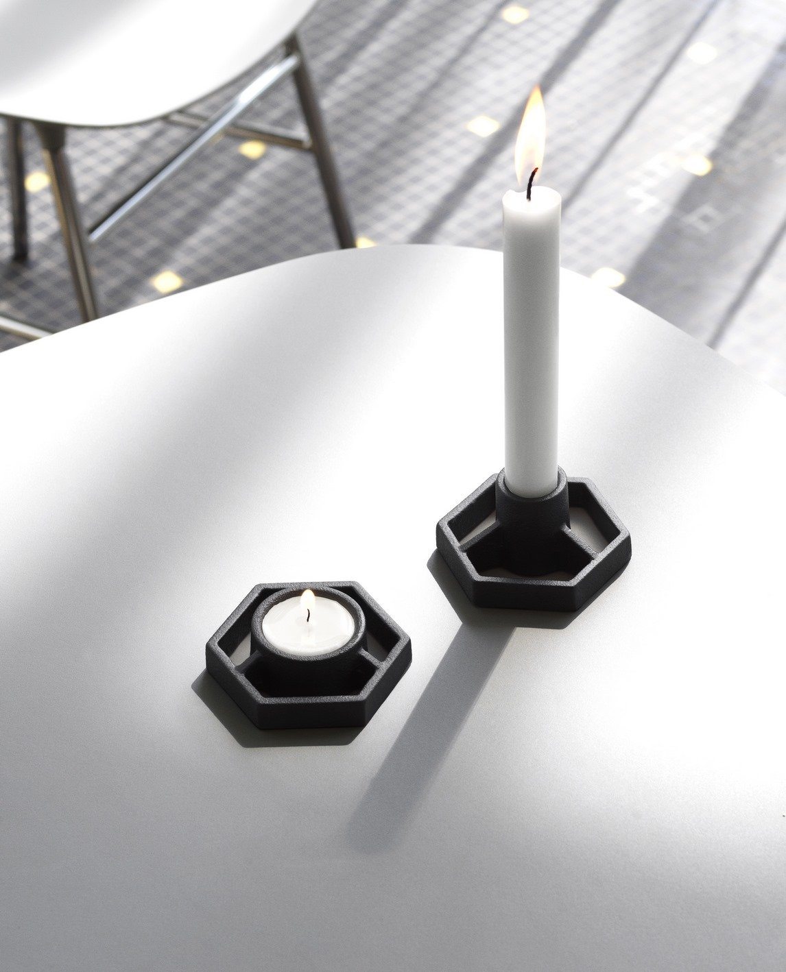 Candelabro Prism 2 Velas - Negro
