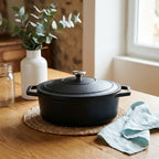 Owalny garnek żeliwny cocotte – Czarny