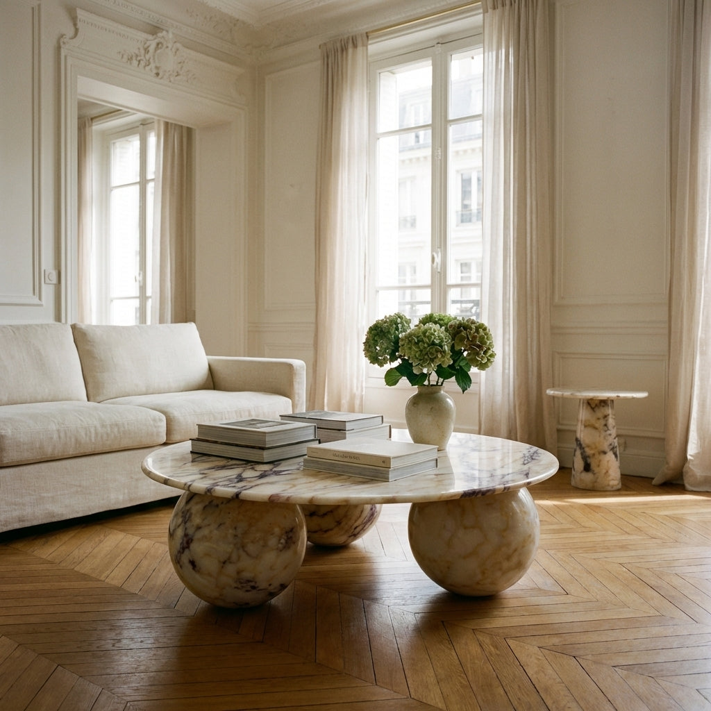 Table Basse En Marbre Calacata Viola