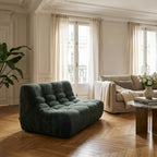 Janis - Banquette Modulable 2 Places - Tissu Chenille - Vert
