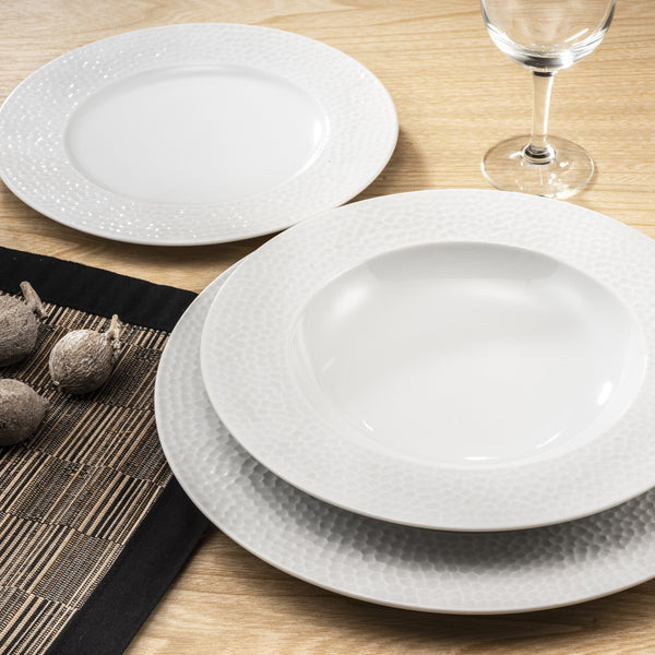 Urban - 6 Assiettes Plates - Porcelaine - Blanc