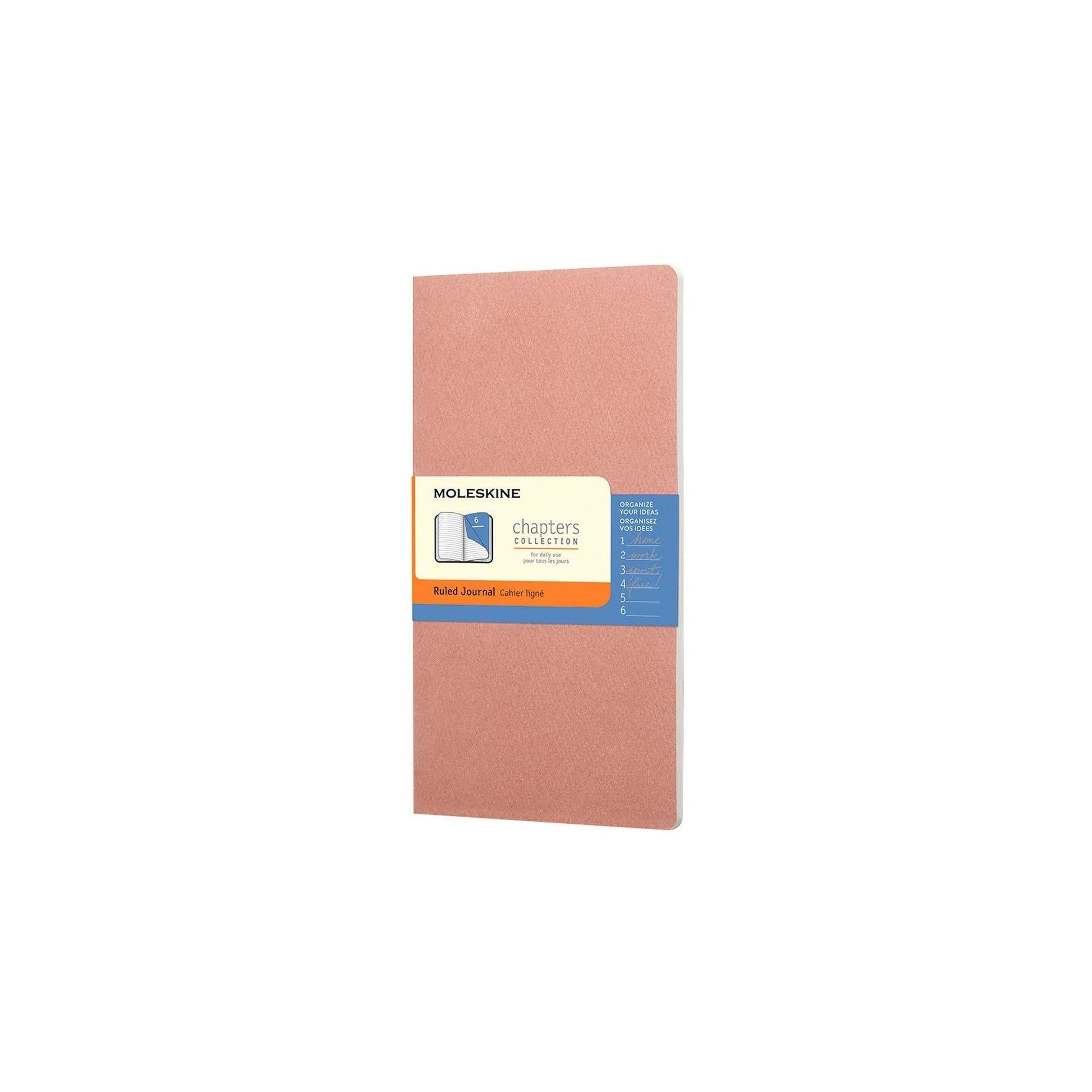 Cahier Ligné (Ruled Notebook) Chapitres - Medium - Rose