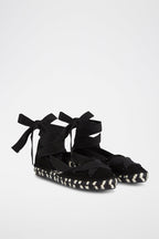 Adira Leather Espadrilles - Black
