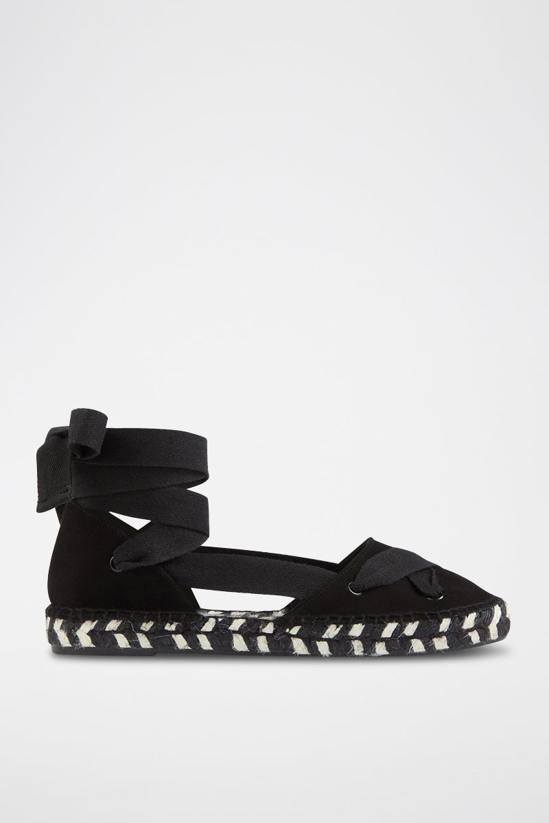 Adira Leather Espadrilles - Black