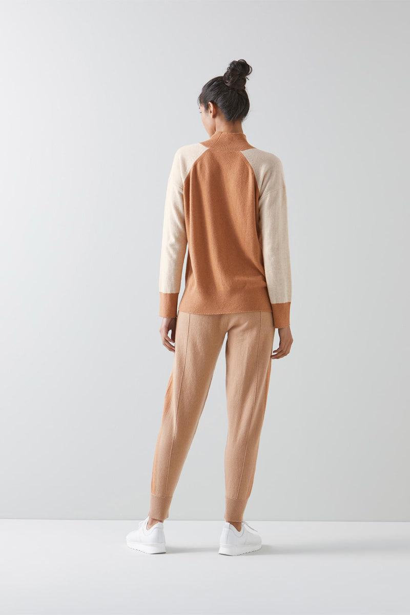 Pantalón de Chándal en Cachemira Bergen - Camel y Beige