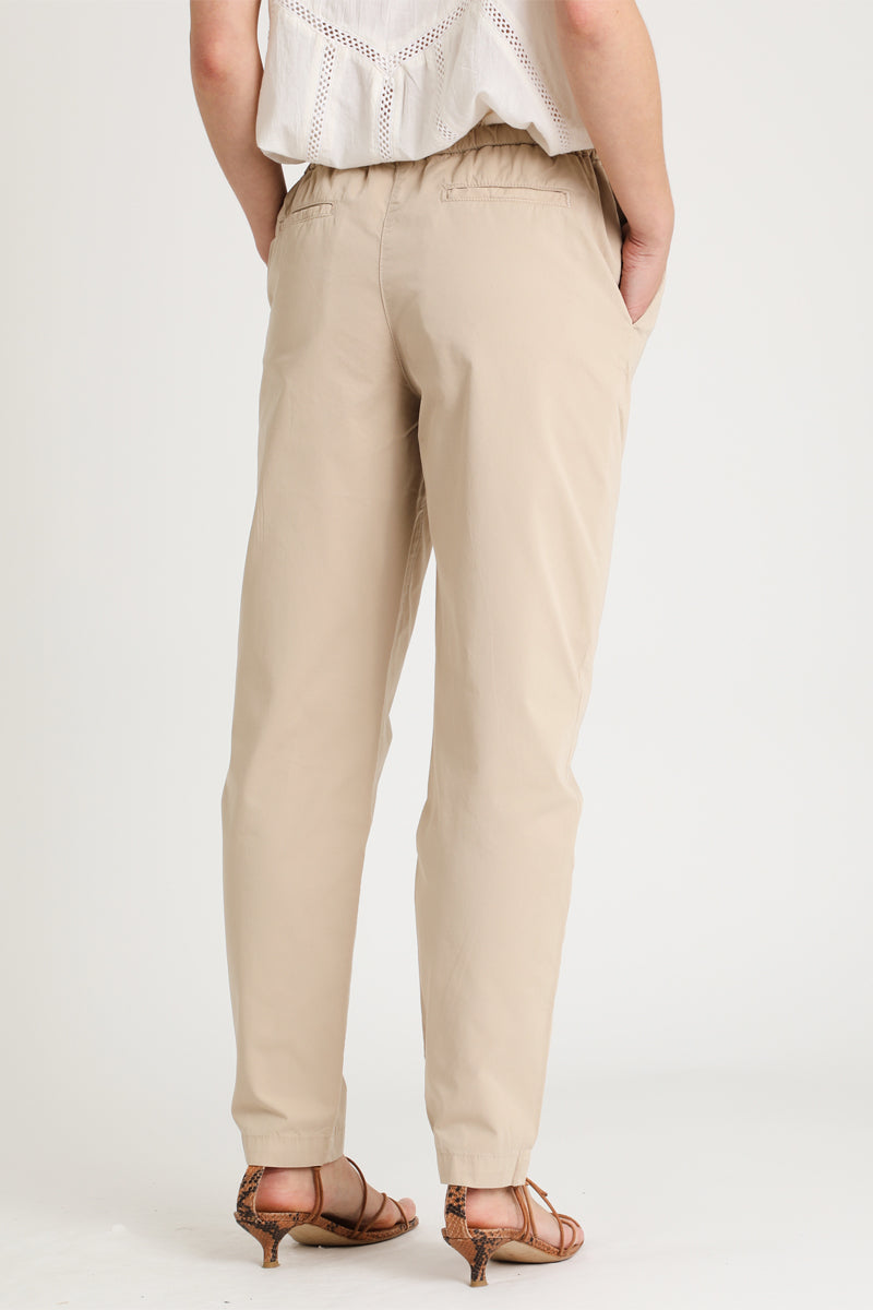 Pantalon Carotte Beige