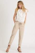 Pantalon Carotte Beige