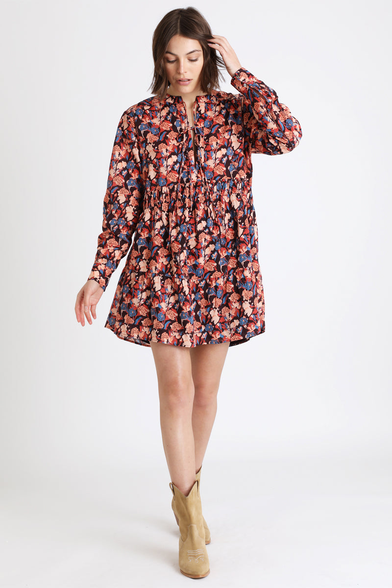 Black and Beige Trapeze Dress