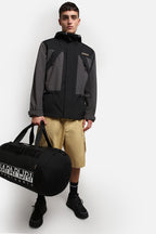 Cortavientos con capucha A-Dru negro y gris - Hombre
