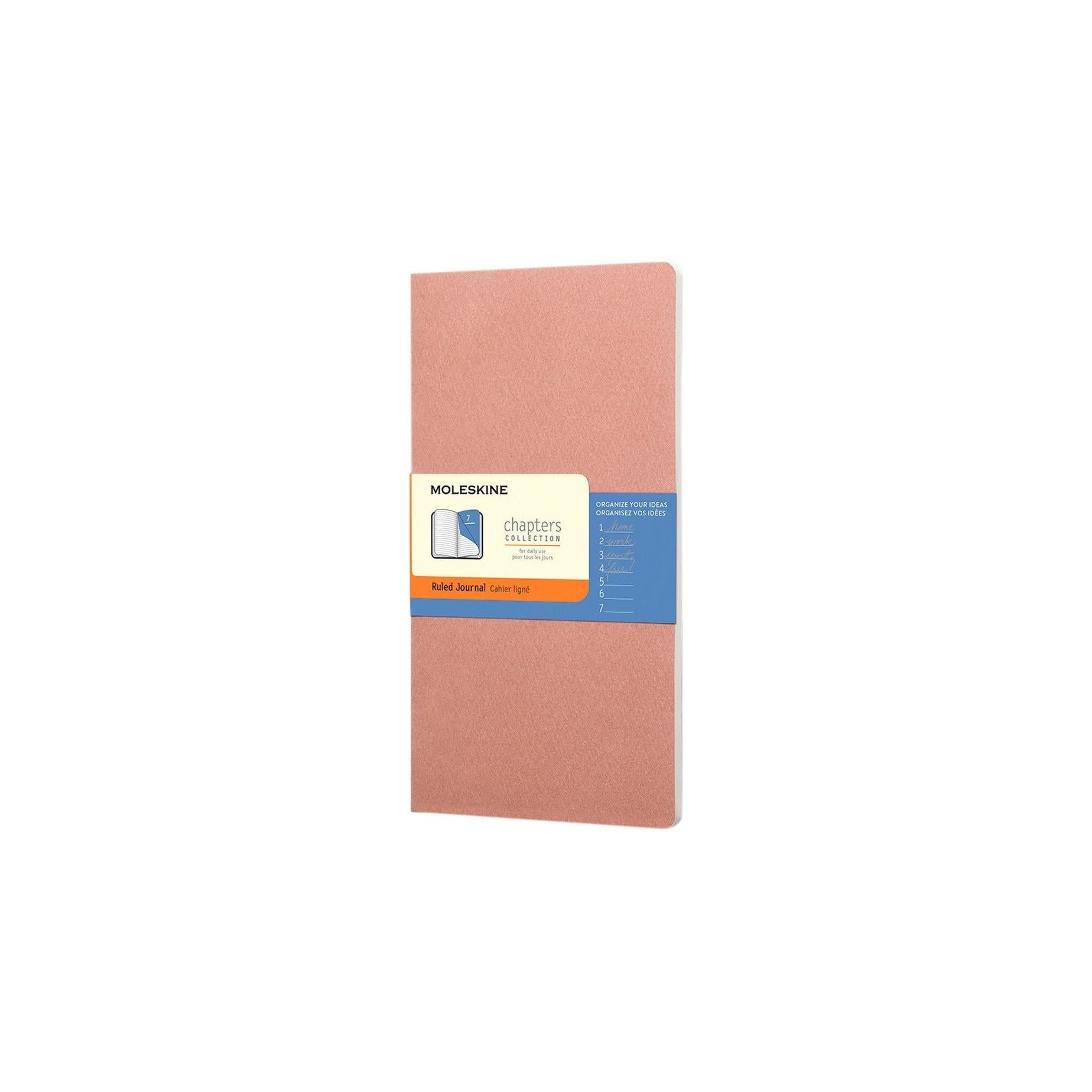 Cahier Ligné (Ruled Notebook) Chapitres - Large - Rose